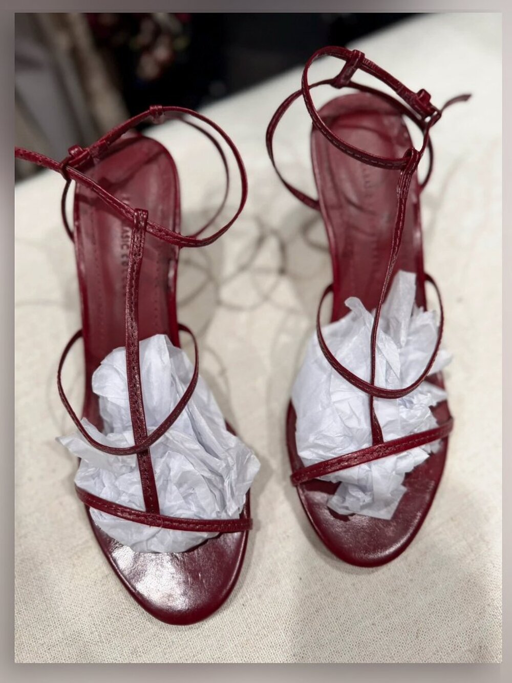 Zara red strappy heels sz 8